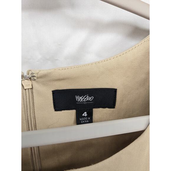 Mossimo Jumper Dress 4 Beige Khaki Tan Scoop Neck Sleeveless Pleated 269336 Mini - Picture 3 of 11